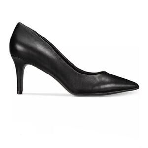 Alfani Women's Black Leather Squared Point Toe Step ‘N Flex Jeules Pumps sz 8.5